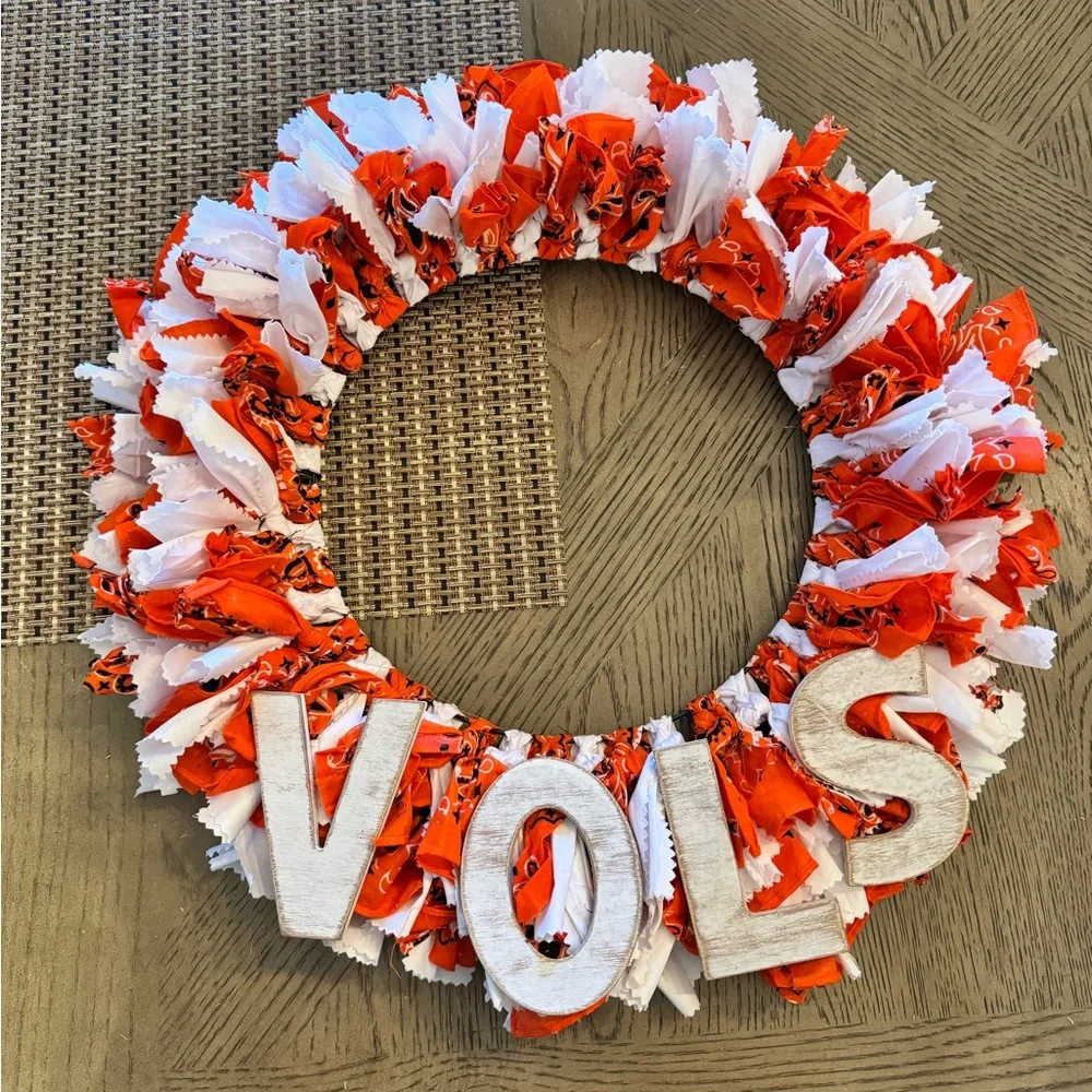 Festive Orange and White Holiday Wreath